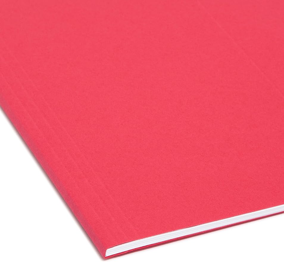 Smead Hanging File Folder with Tab, 1/5-Cut Adjustable Tab, Legal Size, Red, 25 per Box (64167)