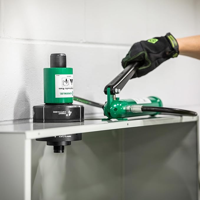 Greenlee 7310SB 11-Ton Hydraulic Knockout Punch Kit with Hand Pump, Ram, 1/2" to 4" Slug-Buster Punches, Dies, and Hydraulic Draw Studs, Electrical Conduit Hole Cutter Kit