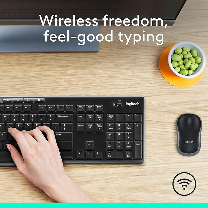 Logitech 920004536 MK270 Wireless Combo Keyboard/Mouse USB Black