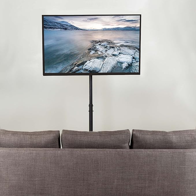 VIVO TV Floor Stand for 13 to 50 inch Flat Panel LED LCD Plasma Screens, Portable Display Height Adjustable Mount STAND-TV07…