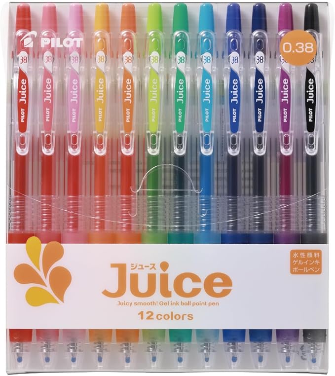 PILOT Juice Gel Ink Ballpoint Pen, 0.38 mm, 12 Color Set (LJU120UF-12C)
