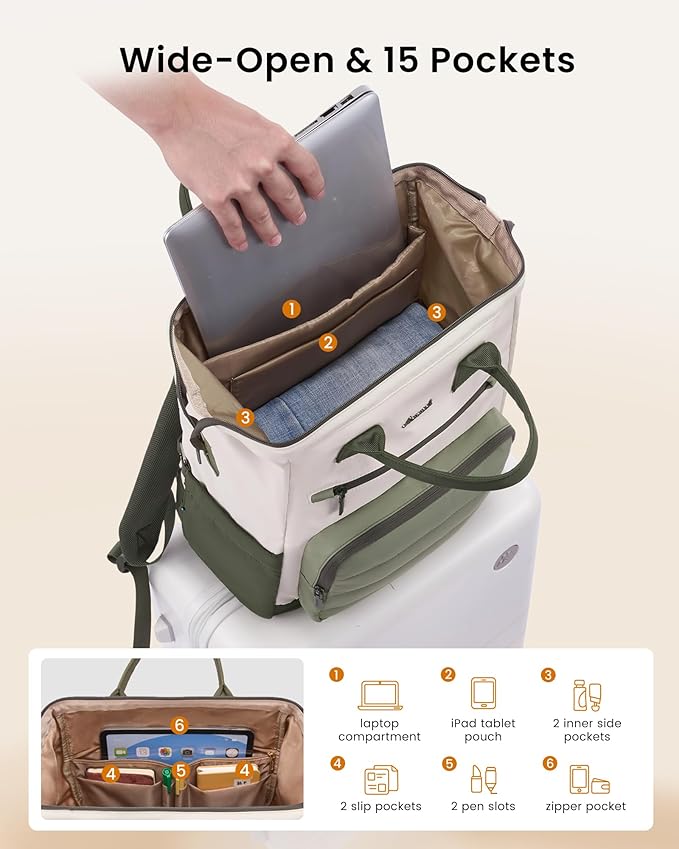 LOVEVOOK Puffer Laptop Backpack for Women, 17 Inch Work Backpack purse for Nurse Teacher, College Bookbag Personal Item Travel Bag Computer Daypack for Daily Commute