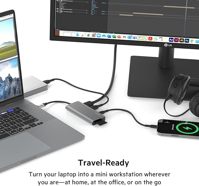 Belkin USB-C Hub, 5-in-1 MultiPort USB-C Docking Station for MacBook & Windows w/ 4K HDMI 1.4, 2x USB-A 3.1, SD 3.0, & Micro SD 3.0, & 5Gbps Data Transfer for Home, Office, & Travel, PVC002