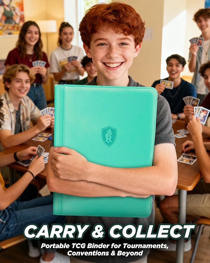 9 Pocket Toploader Binder with Zipper – Holds 288 Top Loaders – Premium Double-Sided Card Album for Trading Cards, TCG, MTG, Sports Cards