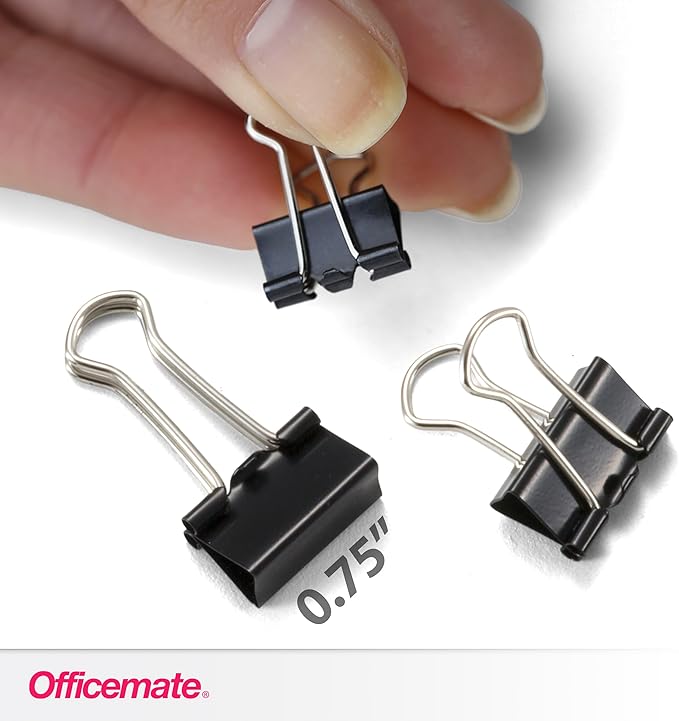 Officemate Small Binder Clips, Black, 12 Boxes of 1 Dozen Each (144 Total) (99020)