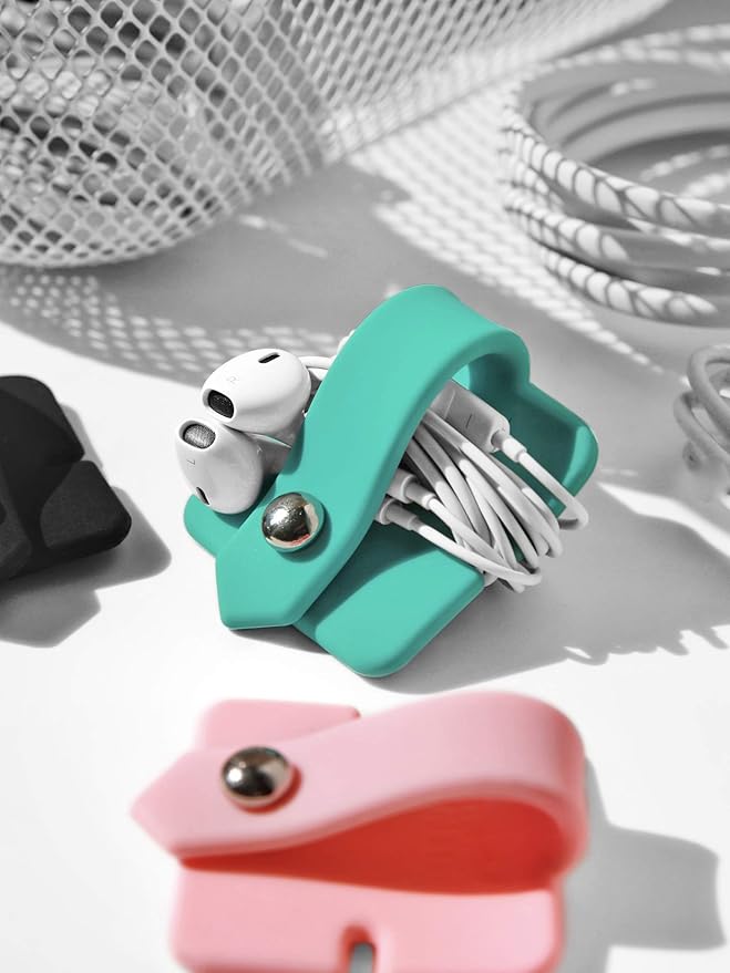 Cord Organizer Earbuds Holder Earphones Wrap Headset Headphone Wrap Winder Cord Manager Cable Winder Pink