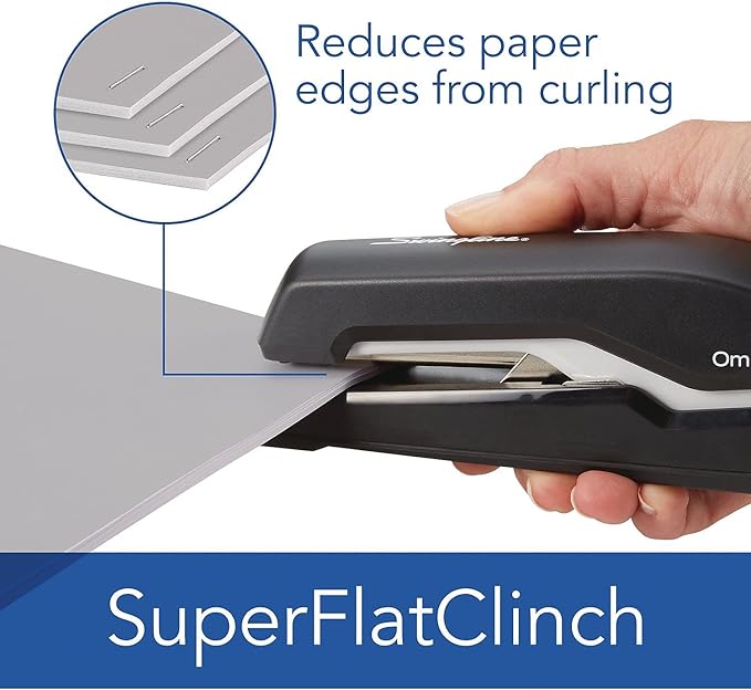 Swingline Stapler, Omnipress 60 Stapler, Press Anywhere for Easier Use, 60 Sheet Capacity, Black/Gray (5000590A)