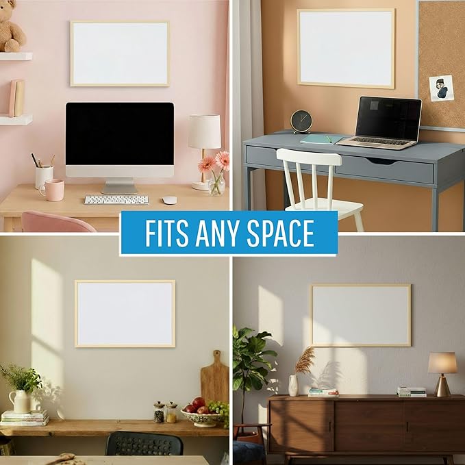 MasterVision Pastel Magnetic Dry Erase White Board, 16" x 12", Yellow Frame, Decorative Whiteboard for Kitchen, Dorm, or Classroom, Wall Décor for Home Office
