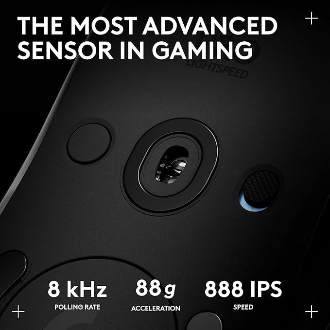 Logitech G PRO 2 Lightspeed Wireless Gaming Mouse, Right- or Left-Handed Mouse with up to 4 Customizable and Switchable Magnetic Side Buttons, 44K DPI Sensor, USB-C Charging, for PC/Mac - Black