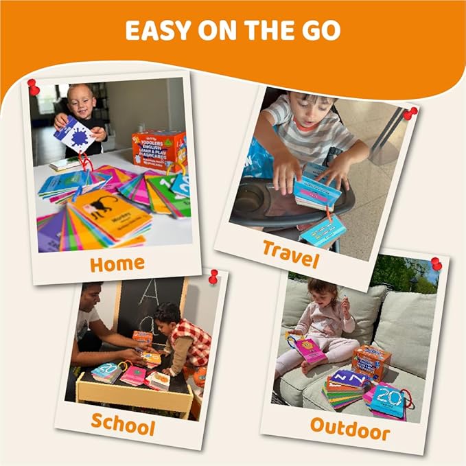 ABC Flash Cards for Toddlers 1-4 - Learning Phonics Alphabet Baby Flashcards - Preschool Sight First Words Numbers Colors Objects for Kindergarten