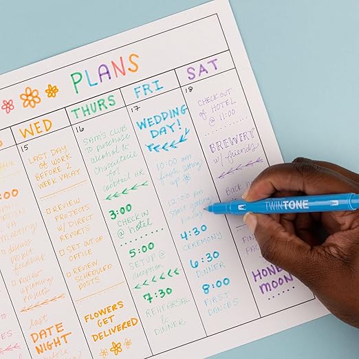 Tombow TwinTone Marker Set, 6-Pack Pastel. Double-Sided Markers Perfect for Planners, Journals, Doodling, and More!