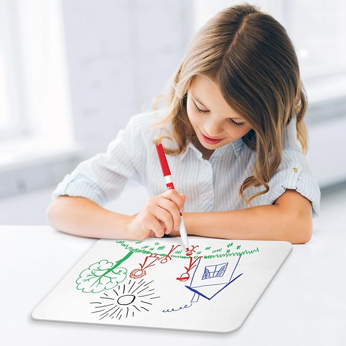 Grid Whiteboard, 9 x 12 Graph Board, 2 Pack Double Sided Dry Erase Board for Students and Kids