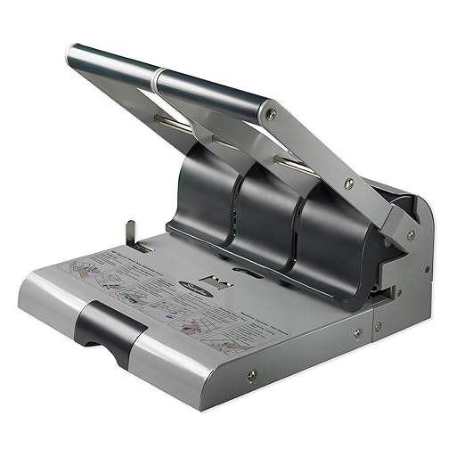Swingline 3 Hole Punch Heavy Duty, 160 Sheet Capacity Three Hole Puncher 3 Ring, Adjustable 2-3 Hole Low Effort Paper Punch, Black (74650)
