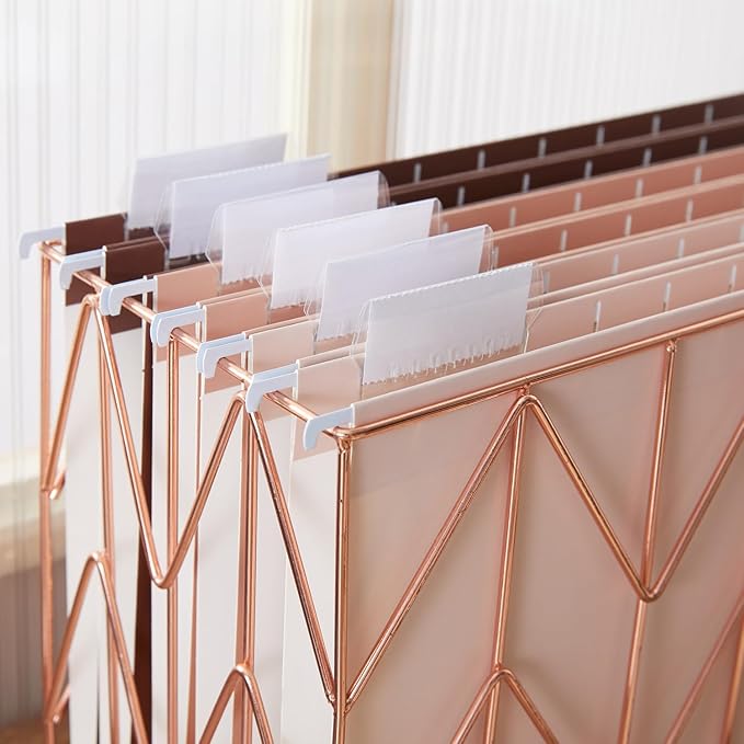 Y YOMA 36 Pack Gradient Hanging File Folders Letter Size Decorative Hanging Folder Pretty File Folder Organizer for Filing Cabinet Office Home with 1/5-Cut Adjustable Tabs, Coco Mocha