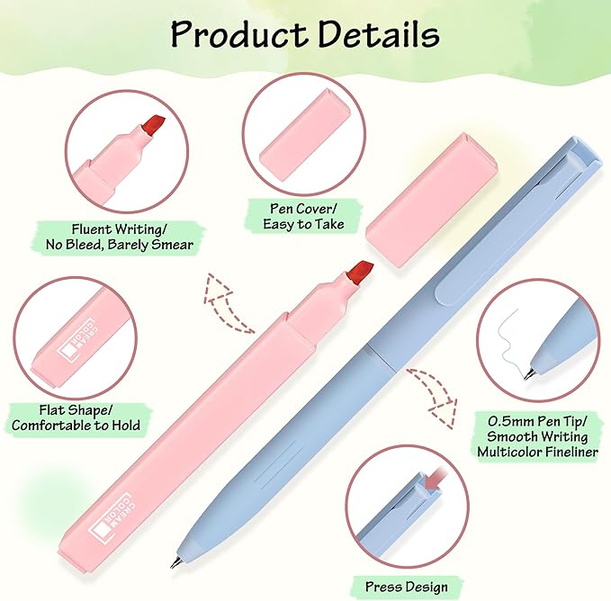 12 Pastel No Bleed Bible Highlighters and 6 Color Pens with 620 Sheets Transparent Sticky Notes, Bible Journaling Kit, Aesthetic Colored Labels for School Office Annotating Books Supplies