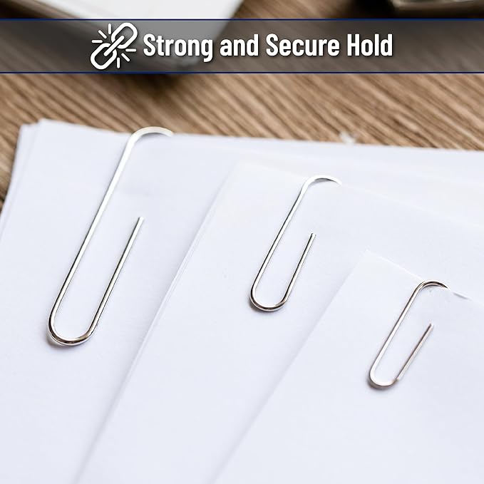 Mr. Pen- Silver Paper Clips, 450 pcs, 1", 1-1/4", 2", Zinc Galvanized Silver Paper Clips with Storage Box, Large and Small for Office, School, DIY, Binder Clips, Business Card Holders & Envelope Clips
