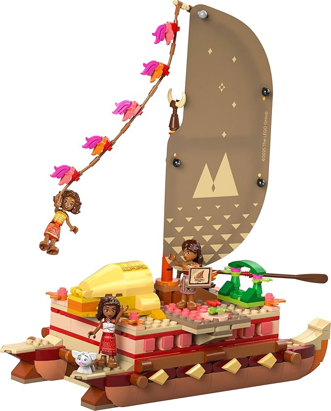 Lego 43270 Moana Canoe Adventure Toy, Toy, Birthday, Present, Blocks, Educational Girls, Boys, Children, 6, 7, 8, 9, Disney Goods, Pretend Play, Pretend Play
