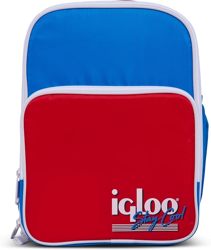 Igloo Retro Insulated Mini Backpack; Red, White & Blue