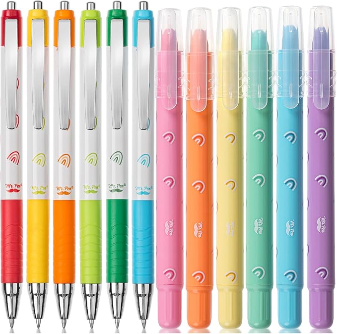 Mr. Pen- Bible Highlighters and Pens No Bleed, 12 Pack, Gel Highlighters, Bible Pens No Bleed Through