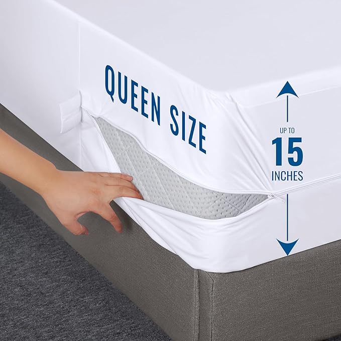 Utopia Bedding Mattress Protector Zippered Queen Size (Pack of 10), 100% Waterproof Bed Bug and Dust Mite Proof Mattress Encasement, Absorbent 6 Sided Mattress Cover