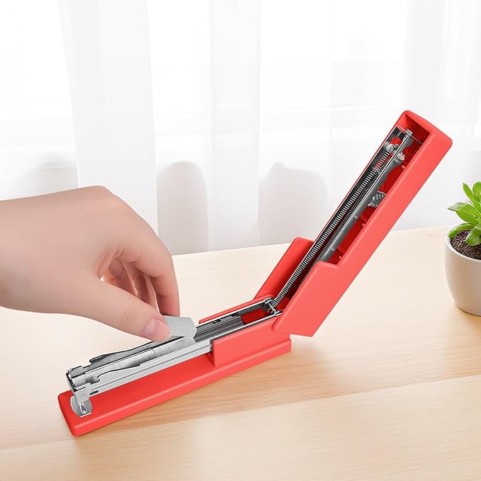 Office Desktop Stapler - 25 Sheet Capacity with 830 Staples and Staple Remover,Staplers for Desk,Non-Slip for School, Home, Orange