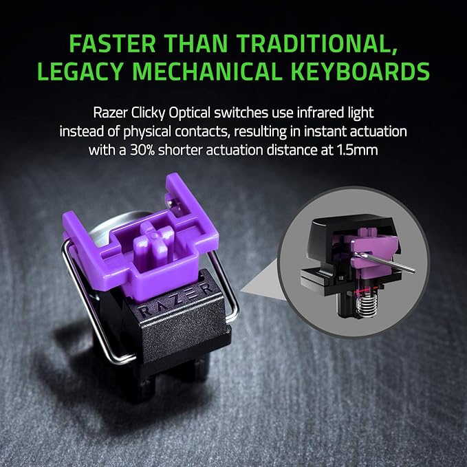 Razer Huntsman Mini 60% Gaming Keyboard: Clicky Optical Switches - Rapid Trigger Mode - Chroma RGB Lighting - PBT Keycaps - Onboard Memory - Snap Tap - Classic Black
