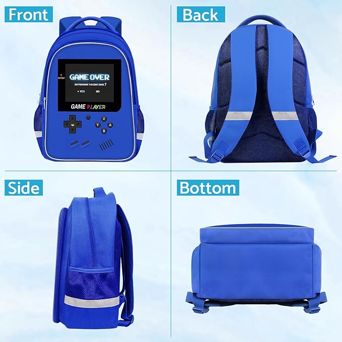 School Backpack For Boys - Gamer Boys Backpack For Kids Children Teens Elementary Middle School - Ages 6-18，17″