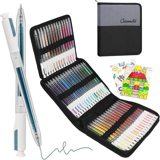 48 Colors Retractable Glitter Gel Pens, Colored Gel Pens, For Artists Coloring Books Drawing Journaling Doodling Writing