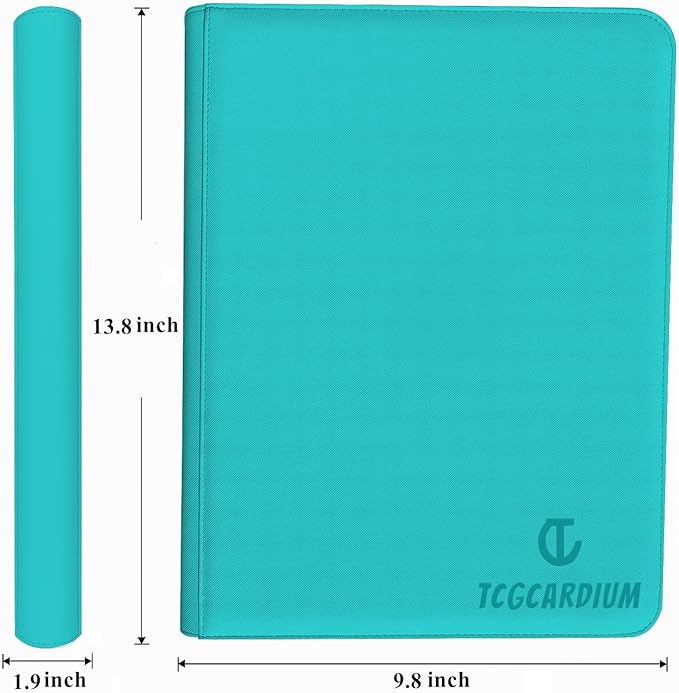 360 Card Binder - Premium Zippered 9-Pocket Trading Card Binder Side-Loading Pages for Ultimate Protection | Holds TCG, MTG, Sports Cards (Sky Blue)