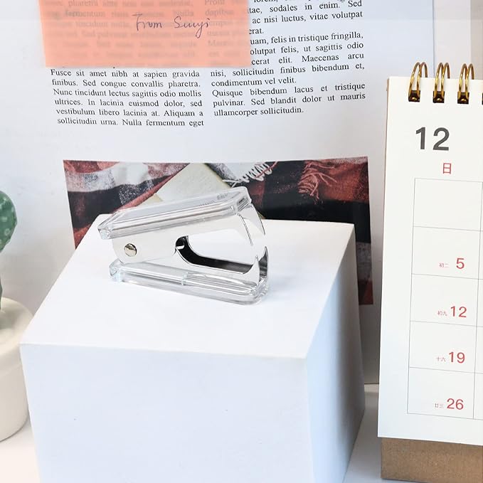Staples Remover Tool Acrylic Clear Silver Staple Remover Kawaii for Office