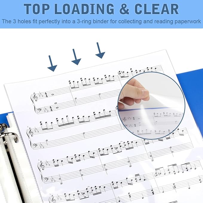 70Pack Sheet Protectors, Clear Heavy Duty Plastic Page Protectors for 3 Ring Binder, Top Loading Sheet Protectors 8.5 x 11” for Photo, Paper, Document Protector
