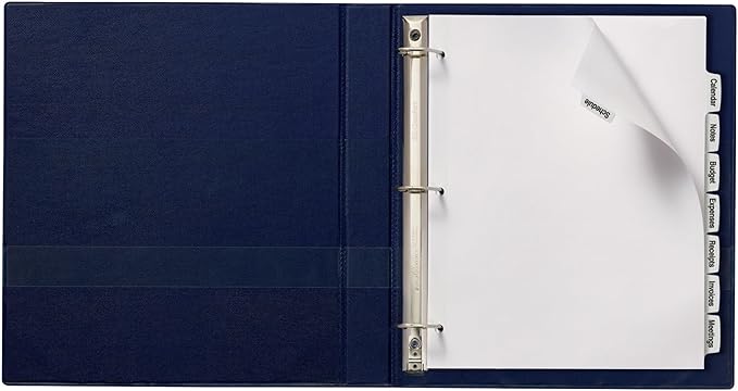 Avery Big Tab Printable White Label Dividers for 3 Ring Binders, 8 Tabs per Set, White, Great for Office Supplies, School Supplies, Organizing, and More (20 Sets of 14435)