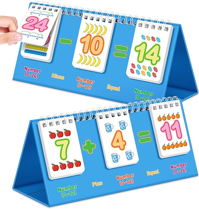 Addition and Subtraction Flash Cards,0-24 Math Facts Manipulatives Games Preschool Kindergarten 1st 2nd Grade Classroom Must Haves,Counting Educational Toy Learning Activities Homeschool