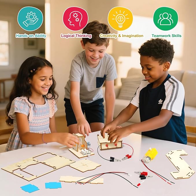 STEM Science Kits for Kids Ages 8-12, Wood Arts and Craft Kits for Boys 6-8, Wooden 3D Puzzles, STEM Toys for Boys Girls Age 8-12 5-7 8 10 12 13 14 Gift Idea.