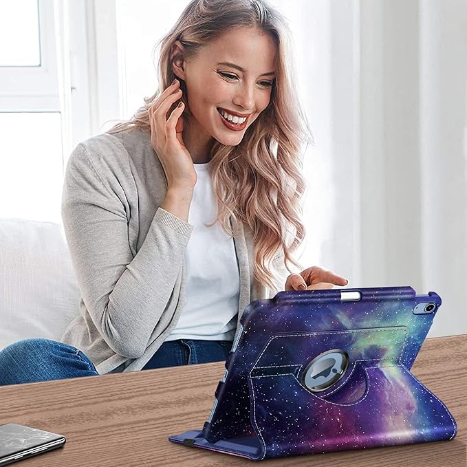 Fintie Rotating Case for iPad (A16) 11th Generation 11 Inch (2025), iPad 10th Generation 10.9 Inch (2022) - [Built-in Pencil Holder] 360 Degree Rotating Protective Stand Cover, Galaxy