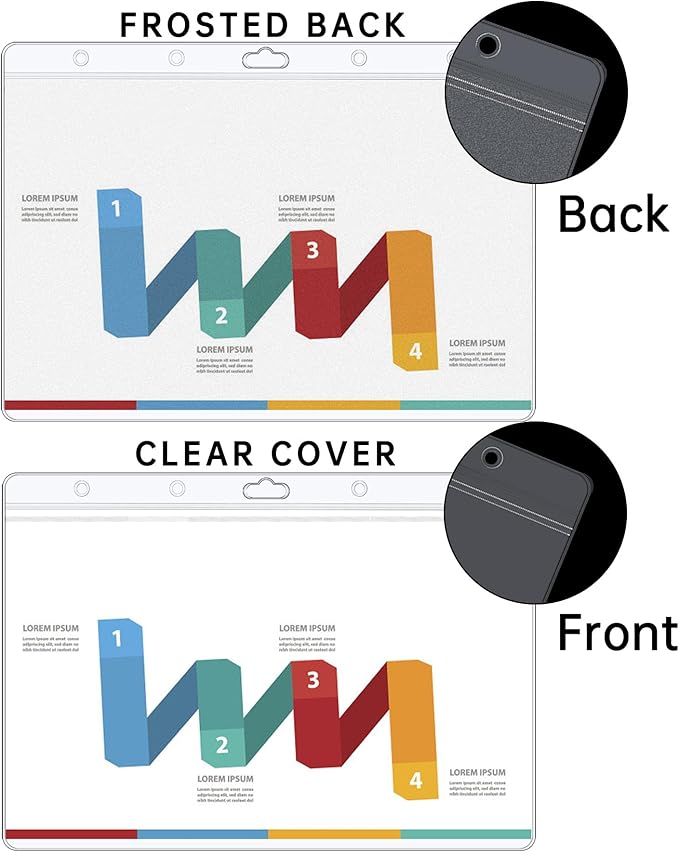 AKONEGE 6PCS Hard Sheet Protectors 8.5x11 Waterproof Resealable Zip Paper Page Protectors Clear Rigid Plastic Sleeves for Photos Certificate, Heavy Duty Document Holder Wall Sign Holder, Horizontal