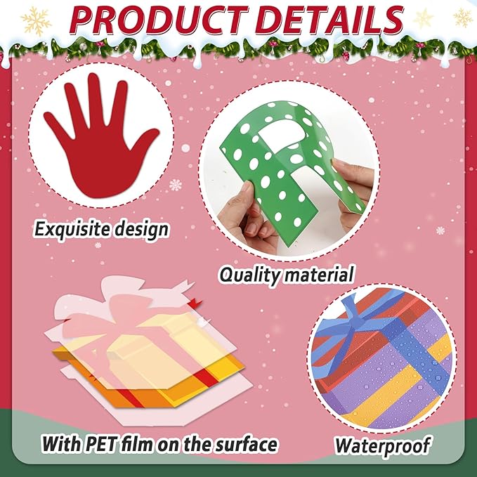 Christmas Bulletin Board Decoration Set Xmas Tree Handprint Name Tags Cutouts for Xmas Holiday Bulletin Board Decor Craft Home Wall(Merry Christmas)