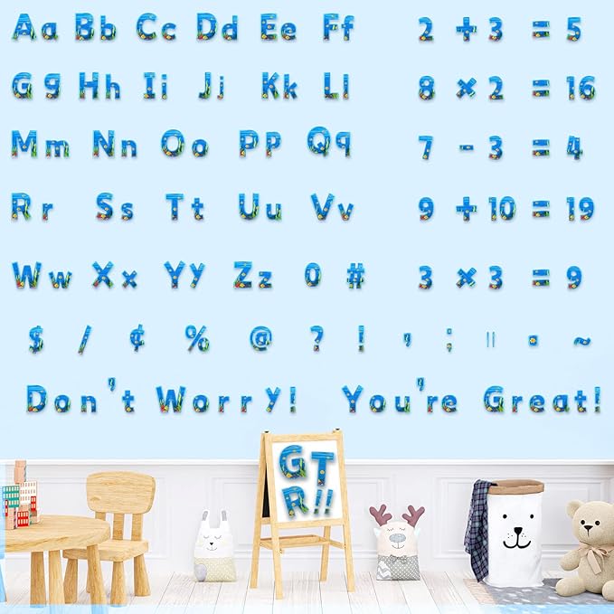 266 Pcs Letters Combo Pack Set Bulletin Board Letters Under The Sea Letters and Number Accents for Bulletin Board Display Home Decor