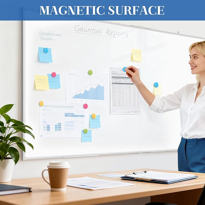 72" x 40" Double-Sided Large White Board, Foldable Magnetic Whiteboard Dry Erase Portable Wall Hanging Whiteboards for Home, School, Office