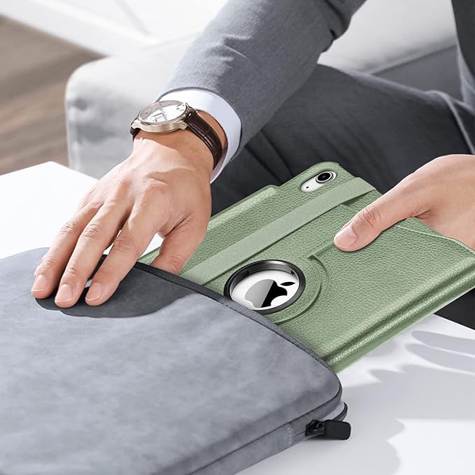 Fintie Rotating Case for iPad (A16) 11th Generation 11 Inch (2025), iPad 10th Generation 10.9 Inch (2022) - [Built-in Pencil Holder] 360 Degree Rotating Protective Stand Cover, Sage Green
