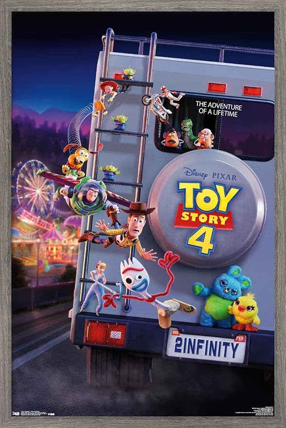 Trends International Disney Pixar Toy Story 4 - Final One Sheet Wall Poster, 14.725" x 22.375", Barnwood Framed Version