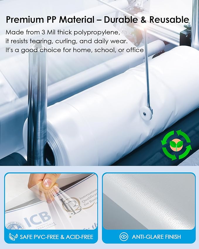 KTRIO 200 Pack Sheet Protectors for 3 Ring Binder, Non Glare Clear Page Protector, Plastic Document Sleeves Fits Standard 8.5 x 11 Paper, Top Loading, Acid Free