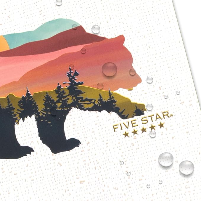 Five Star and National Wildlife Federation Spiral Notebook + Study App, 1 Subject, College Ruled Paper, 11" x 8-1/2", 80 Sheets, Forest Bear, 1 Count (820088FM) (Pack of 12)