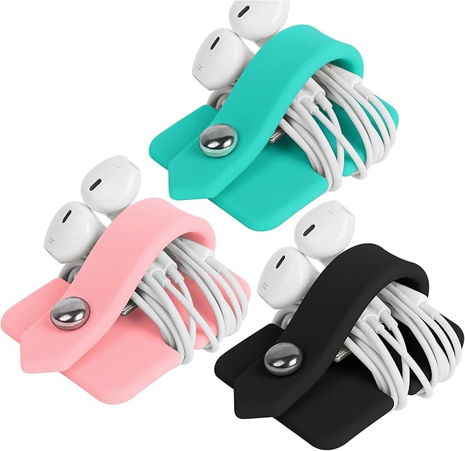 Cord Organizer Earbuds Holder Earphone Wrap Earphones Organizer Headset Headphone Earphone Wrap Winder Cord Manager Cable Winder Set of 3