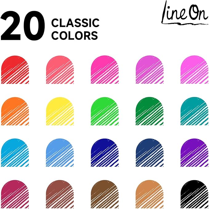 Colored Gel Pens, Lineon 20 Colors Retractable Gel Ink Pens with Grip, Medium Point(0.7mm) Smooth Writing Pens Perfect for Adults and Kids Journal Notebook Planner, Writing in Office and School