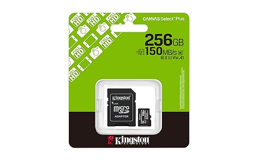 Kingston 256GB Canvas Select Plus microSD Card | Up to 150MB/s | Class 10, UHS-I, U1, V10, A1 | SDCS3/256GB