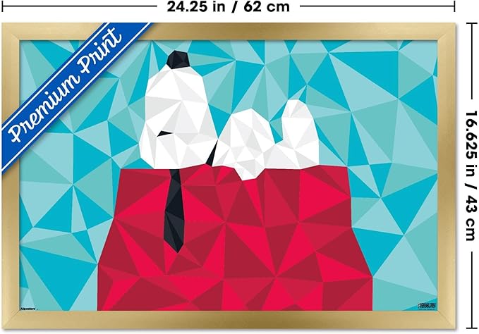 Peanuts: Astronomy-Geometry - Snoopy Wall Poster, 22.4L" x 14.7W", Gold Framed Version