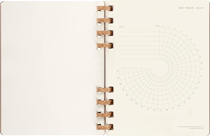 Moleskine 2024 Spiral Academic Planner, 12M, Extra Large, Crush Almond, Hard Cover (7.5 x 10)