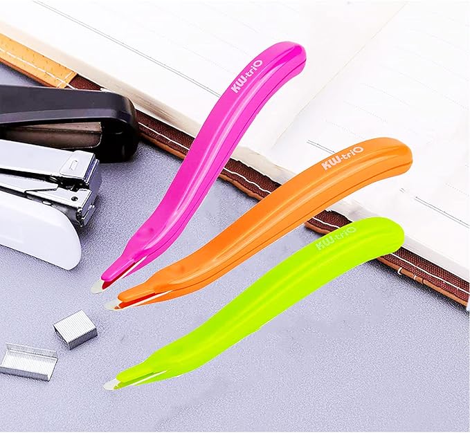 Staple Remover Professional Magnetic Easy Staple Removers Tool 3 PCS Staple Puller Remover Staple Pullers for Office, School and Home (Multicolor)