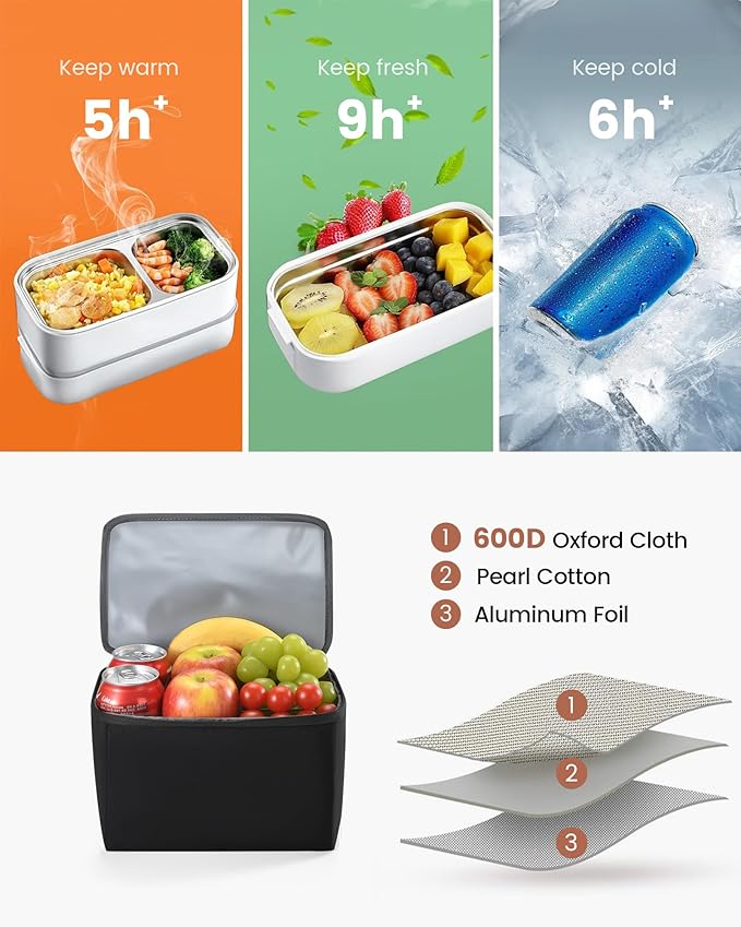 LOVEVOOK Lunch Backpack for Women, 15.6 Inch Laptop Bag with Insulated Cooler Lunch Box, Work Backpack for Teacher Nurse, Travel Backpack Lunch Bag for Camping Picnic Daily Use